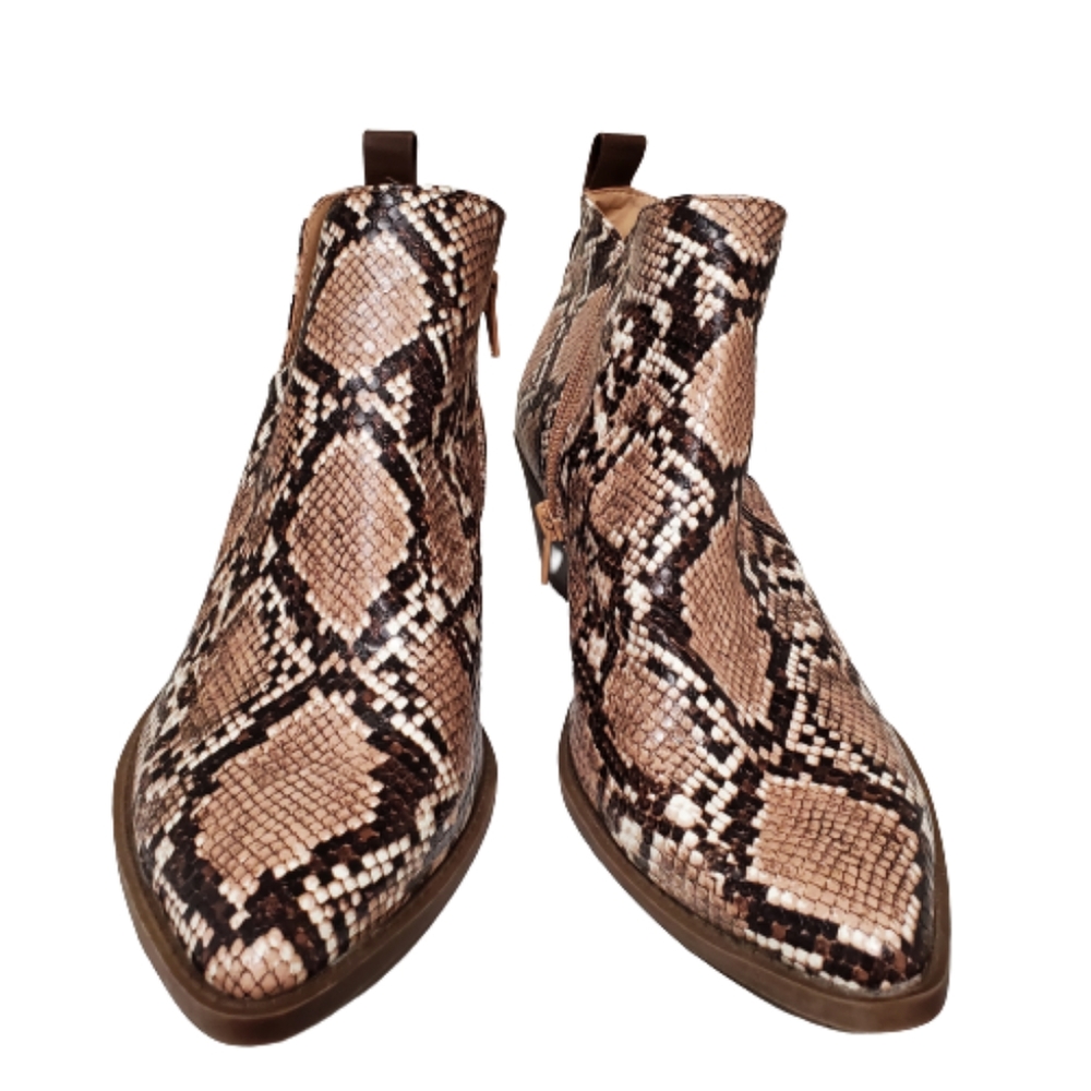 Time and Tru shoes- snake print ankle booties